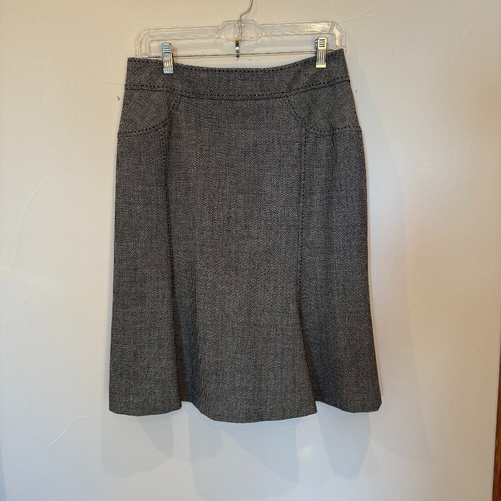 Rebecca Taylor brown tweed flared skirt